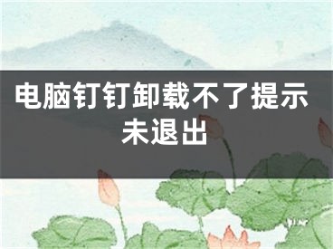 電腦釘釘卸載不了提示未退出