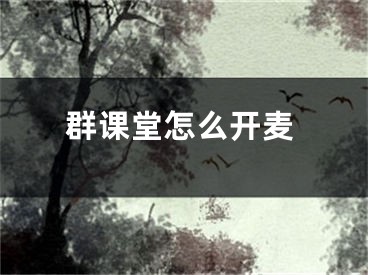 群課堂怎么開(kāi)麥