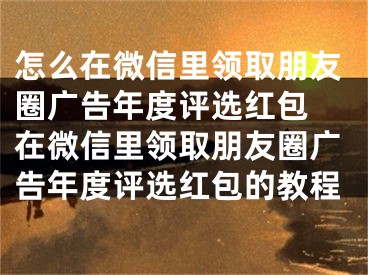 怎么在微信里領(lǐng)取朋友圈廣告年度評選紅包 在微信里領(lǐng)取朋友圈廣告年度評選紅包的教程