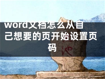 word文檔怎么從自己想要的頁開始設置頁碼