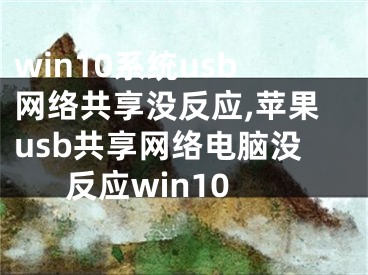 win10系統(tǒng)usb網(wǎng)絡(luò)共享沒反應(yīng),蘋果usb共享網(wǎng)絡(luò)電腦沒反應(yīng)win10