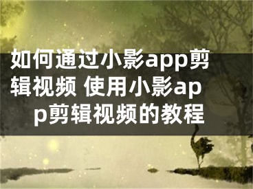 如何通過小影app剪輯視頻 使用小影app剪輯視頻的教程