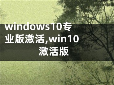 windows10專業(yè)版激活,win10 激活版