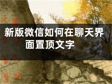 新版微信如何在聊天界面置頂文字 