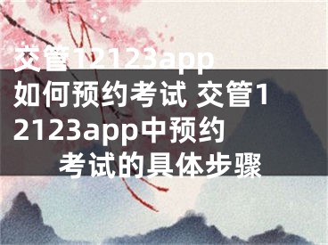 交管12123app如何預(yù)約考試 交管12123app中預(yù)約考試的具體步驟