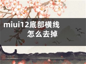 miui12底部橫線怎么去掉