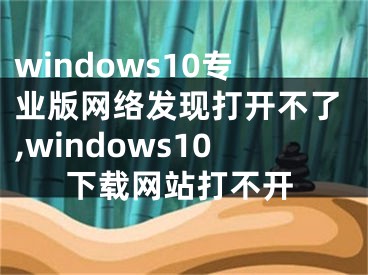 windows10專業(yè)版網(wǎng)絡(luò)發(fā)現(xiàn)打開不了,windows10下載網(wǎng)站打不開