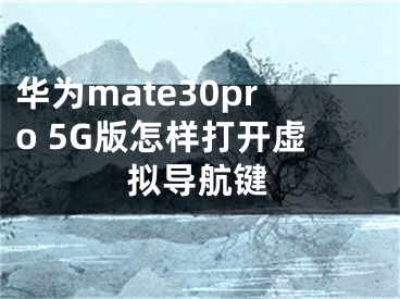 華為mate30pro 5G版怎樣打開虛擬導(dǎo)航鍵