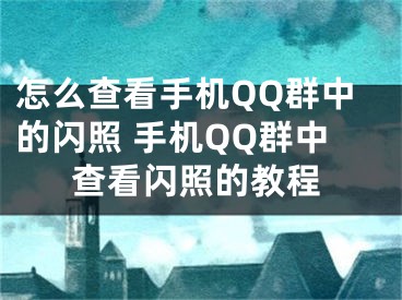 怎么查看手機(jī)QQ群中的閃照 手機(jī)QQ群中查看閃照的教程