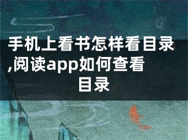 手機上看書怎樣看目錄,閱讀app如何查看目錄