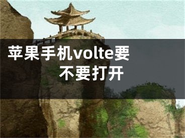 蘋(píng)果手機(jī)volte要不要打開(kāi)