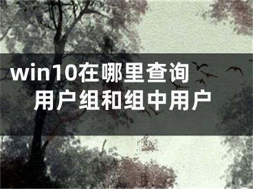 win10在哪里查詢用戶組和組中用戶