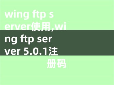 wing ftp server使用,wing ftp server 5.0.1注冊碼