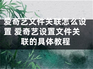 愛奇藝文件關(guān)聯(lián)怎么設(shè)置 愛奇藝設(shè)置文件關(guān)聯(lián)的具體教程