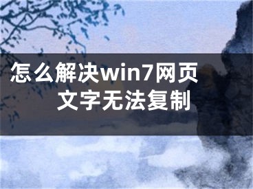 怎么解決win7網(wǎng)頁文字無法復(fù)制