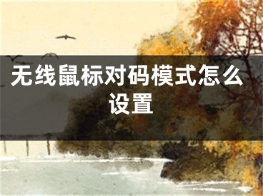 無(wú)線鼠標(biāo)對(duì)碼模式怎么設(shè)置