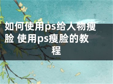 如何使用ps給人物瘦臉 使用ps瘦臉的教程