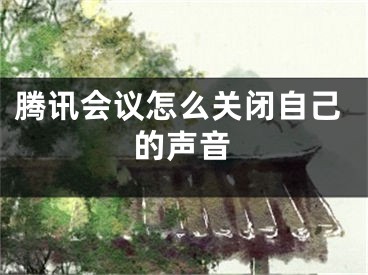 騰訊會議怎么關(guān)閉自己的聲音