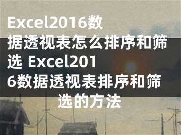 Excel2016數(shù)據(jù)透視表怎么排序和篩選 Excel2016數(shù)據(jù)透視表排序和篩選的方法