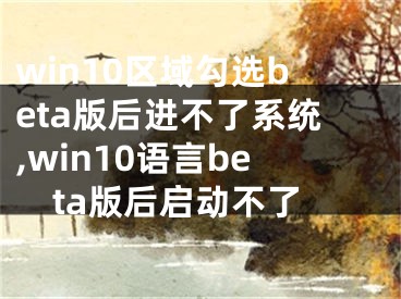 win10區(qū)域勾選beta版后進(jìn)不了系統(tǒng),win10語(yǔ)言beta版后啟動(dòng)不了