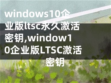 windows10企業(yè)版ltsc永久激活密鑰,window10企業(yè)版LTSC激活密鑰