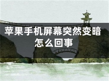 蘋果手機屏幕突然變暗怎么回事