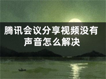 騰訊會議分享視頻沒有聲音怎么解決