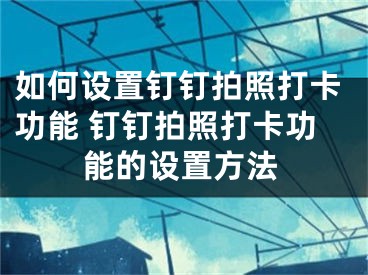 如何設(shè)置釘釘拍照打卡功能 釘釘拍照打卡功能的設(shè)置方法