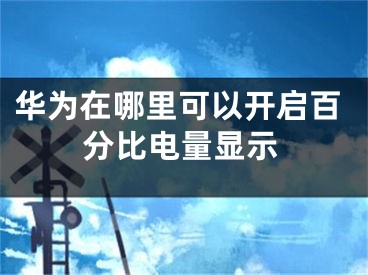 華為在哪里可以開啟百分比電量顯示