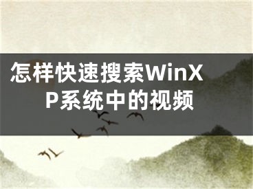 怎樣快速搜索WinXP系統(tǒng)中的視頻