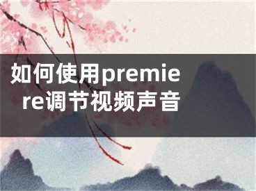 如何使用premiere調(diào)節(jié)視頻聲音 