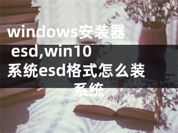 windows安裝器 esd,win10系統(tǒng)esd格式怎么裝系統(tǒng)