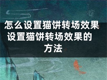 怎么設(shè)置貓餅轉(zhuǎn)場效果 設(shè)置貓餅轉(zhuǎn)場效果的方法