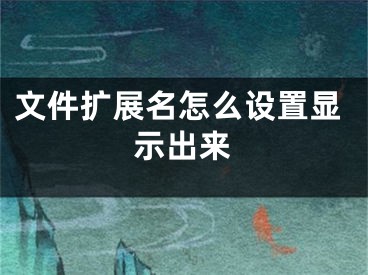 文件擴(kuò)展名怎么設(shè)置顯示出來(lái)