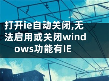 打開ie自動關(guān)閉,無法啟用或關(guān)閉windows功能有IE