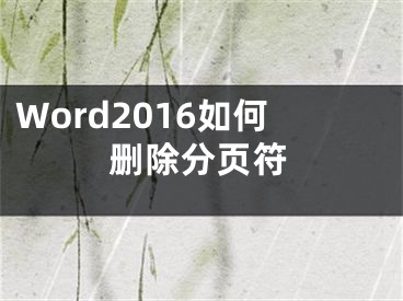 Word2016如何刪除分頁符