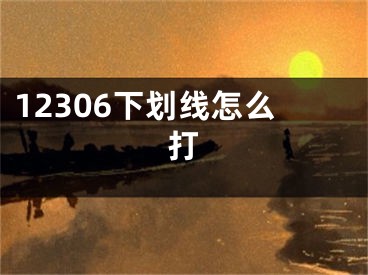 12306下劃線怎么打