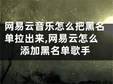 網(wǎng)易云音樂怎么把黑名單拉出來(lái),網(wǎng)易云怎么添加黑名單歌手