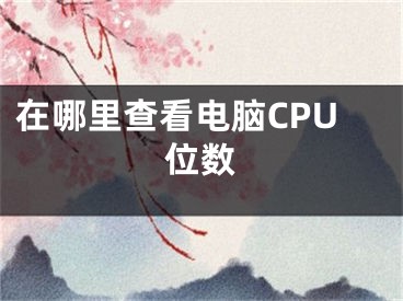 在哪里查看電腦CPU位數(shù)