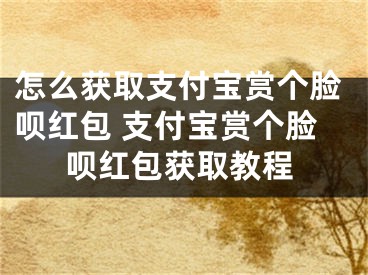 怎么獲取支付寶賞個(gè)臉唄紅包 支付寶賞個(gè)臉唄紅包獲取教程