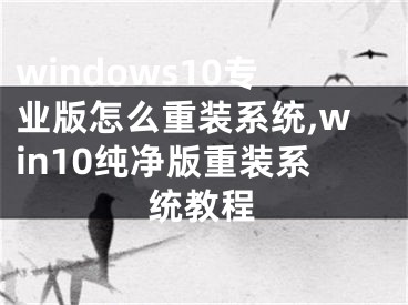 windows10專業(yè)版怎么重裝系統(tǒng),win10純凈版重裝系統(tǒng)教程