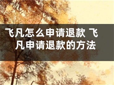 飛凡怎么申請(qǐng)退款 飛凡申請(qǐng)退款的方法