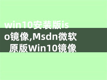 win10安裝版iso鏡像,Msdn微軟原版Win10鏡像