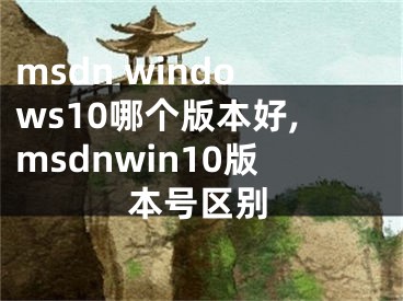 msdn windows10哪個版本好,msdnwin10版本號區(qū)別