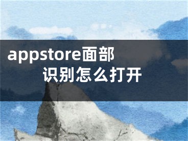 appstore面部識(shí)別怎么打開