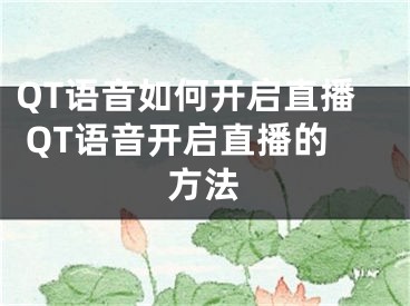 QT語音如何開啟直播 QT語音開啟直播的方法