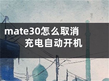 mate30怎么取消充電自動開機