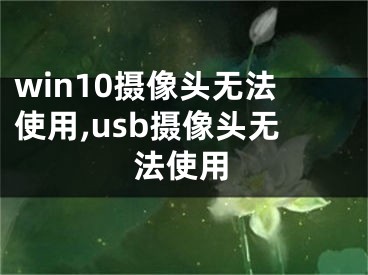 win10攝像頭無(wú)法使用,usb攝像頭無(wú)法使用