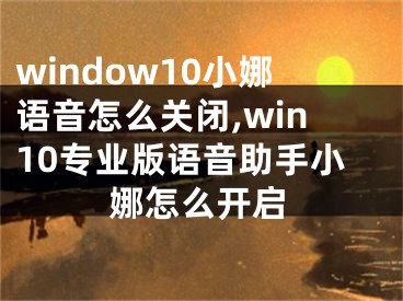 window10小娜語音怎么關(guān)閉,win10專業(yè)版語音助手小娜怎么開啟