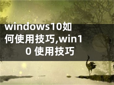 windows10如何使用技巧,win10 使用技巧